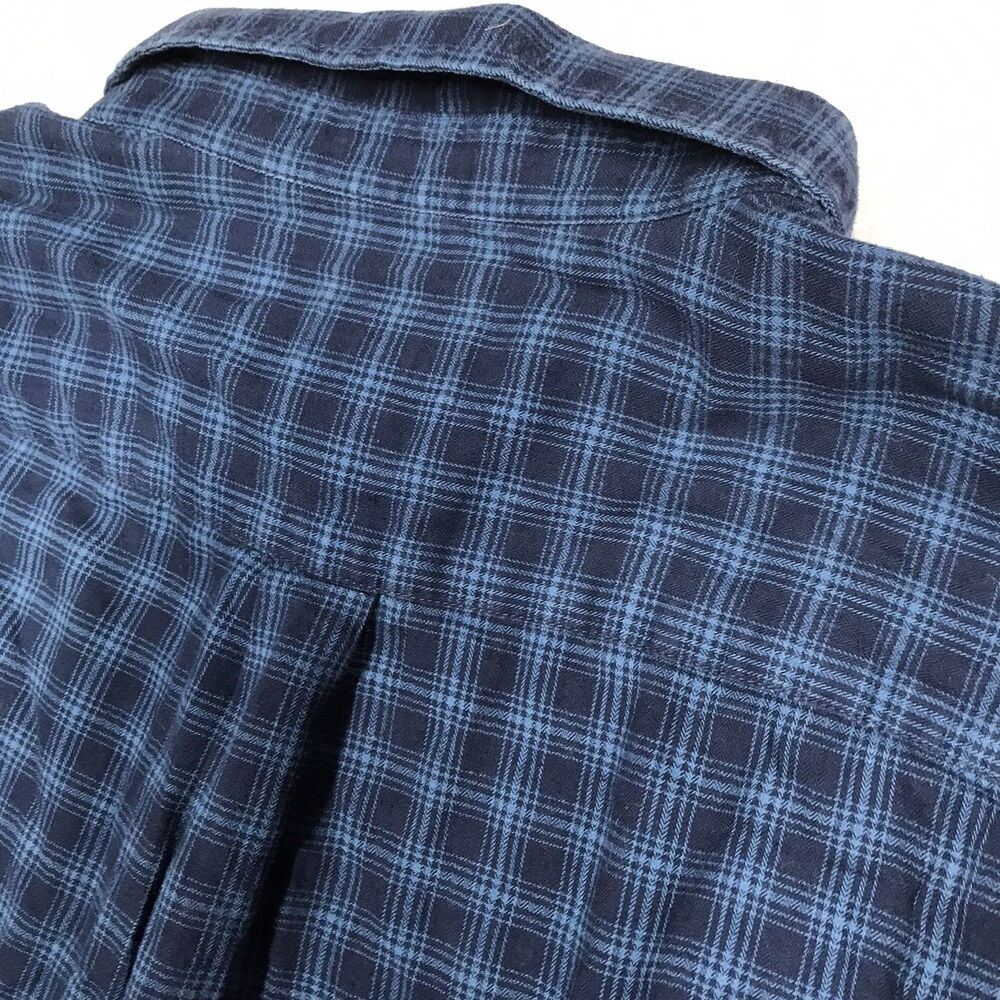 PATAGONIA Fjord Flannel Shirt Men L Blue Plaid GORP Organic Cotton Preppy - Picture 4 of 13